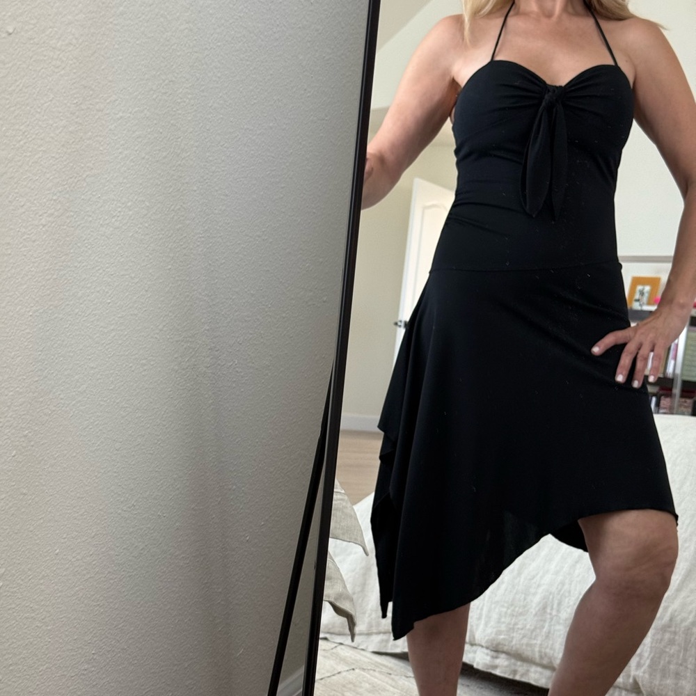 Elegant Black Asymmetrical Dress